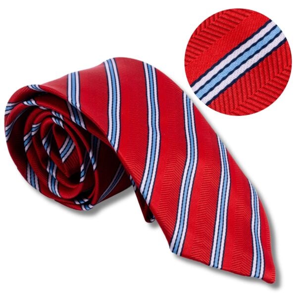 Krawat Męski Czerwony w Paski