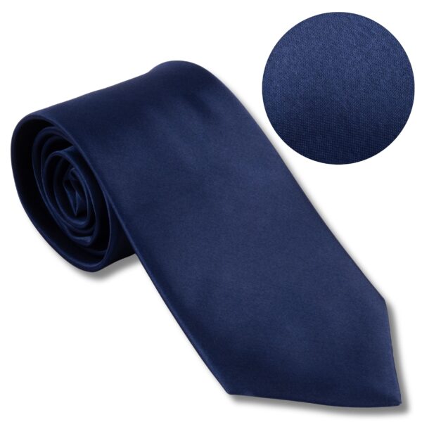 Krawat Męski Klasyczny Granatowy Połysk