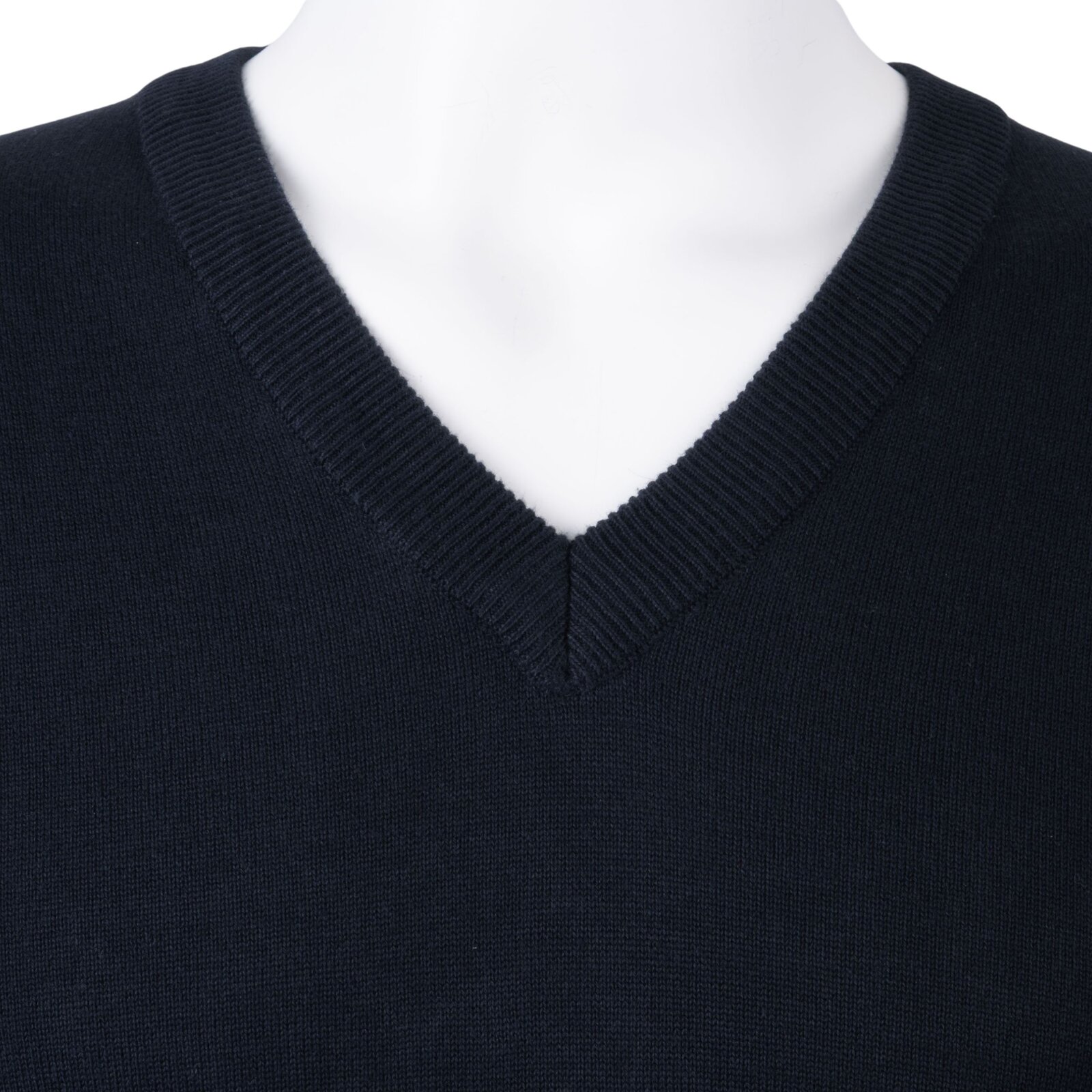 Grafitowy Sweter Męski V-neck w Serek z niebiesko-różową lamówką - obrazek 7