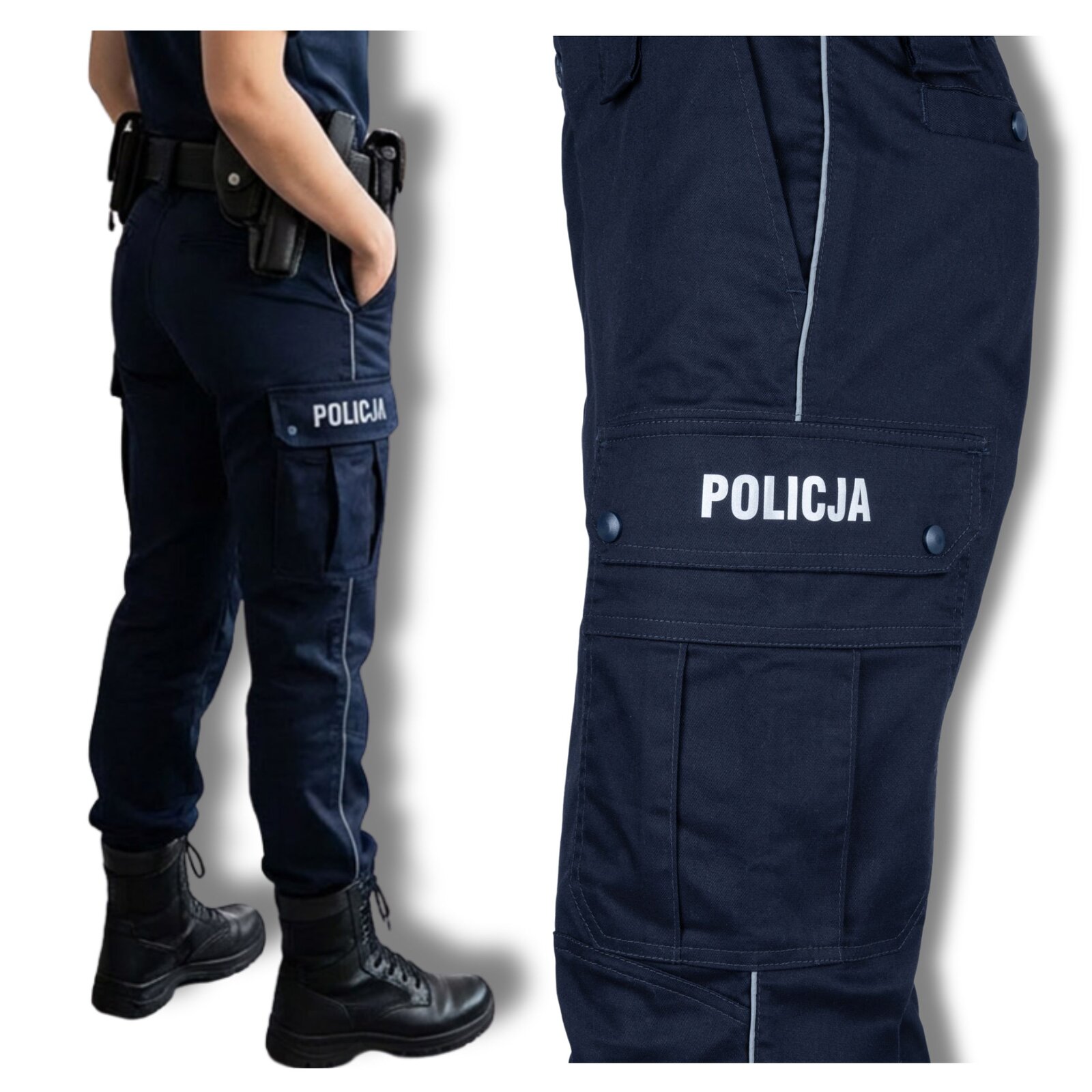 Spodnie służbowe do trzewików policyjne granatowe