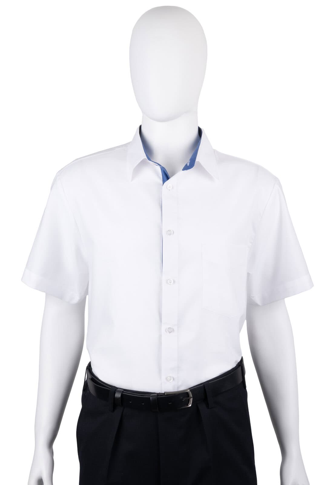 Koszula męska krótki rękaw slim biała - obrazek 5