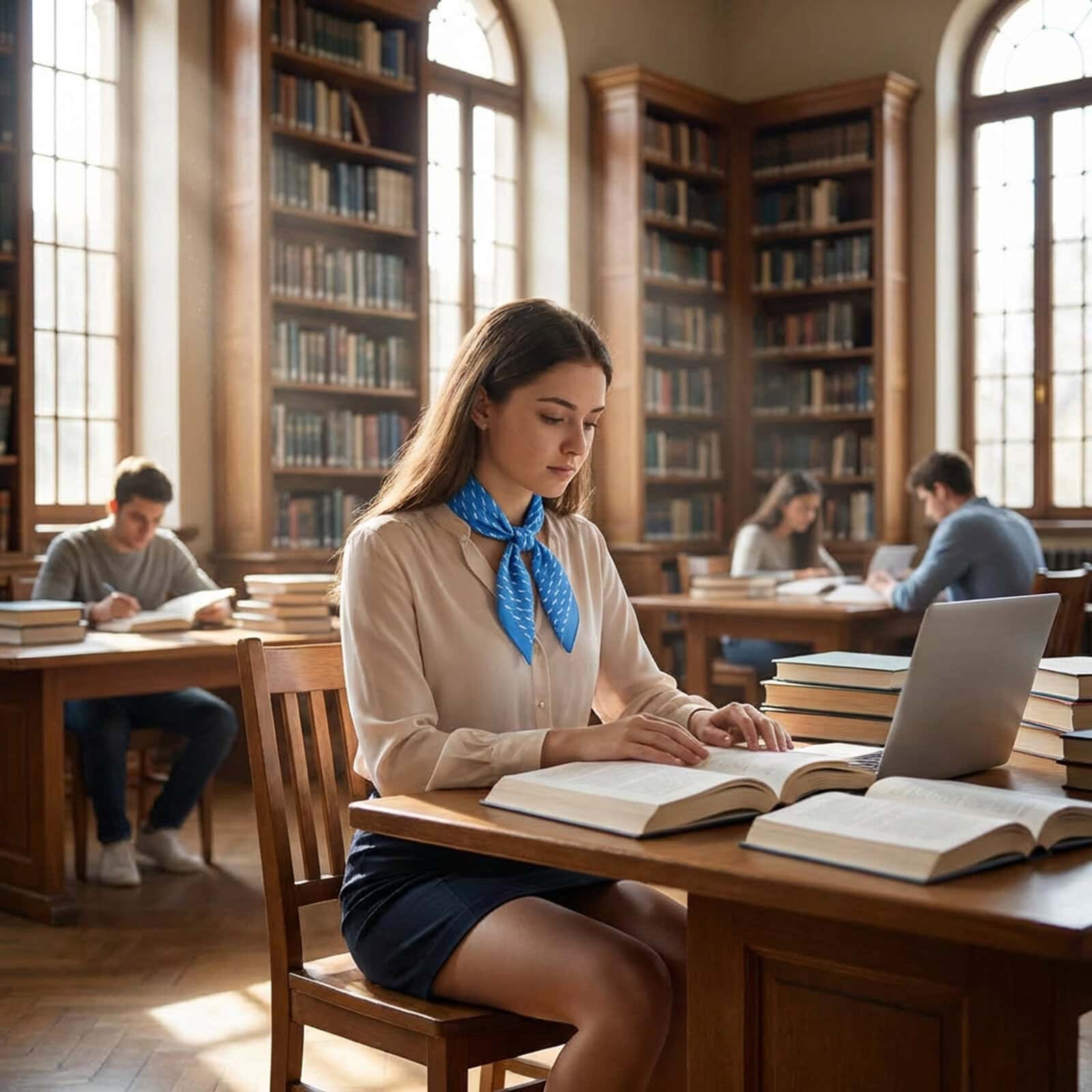Apaszka chustka połysk niebieska - obrazek 7