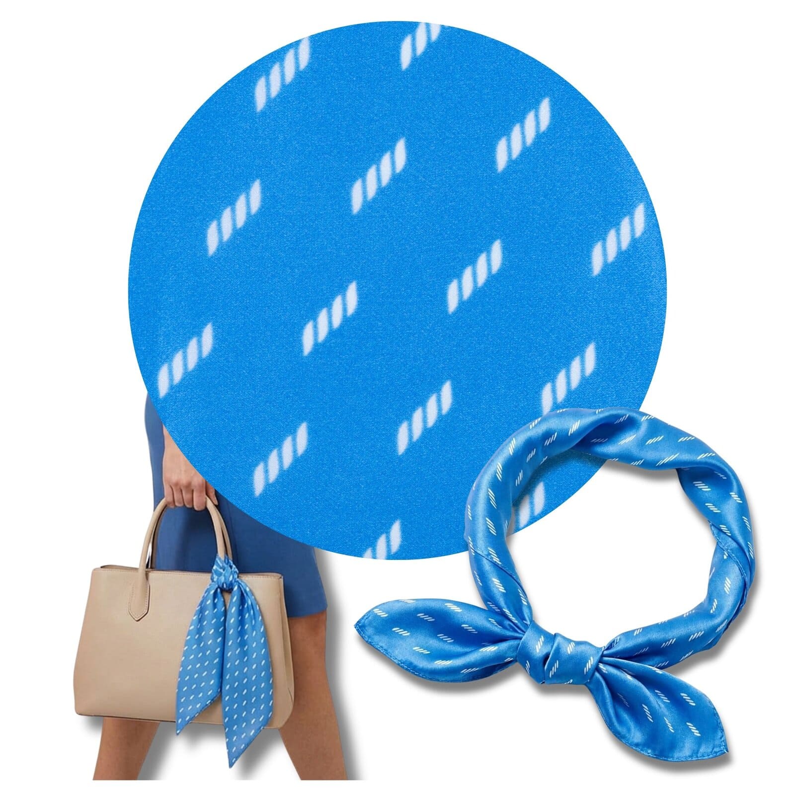 Apaszka chustka połysk niebieska - obrazek 4