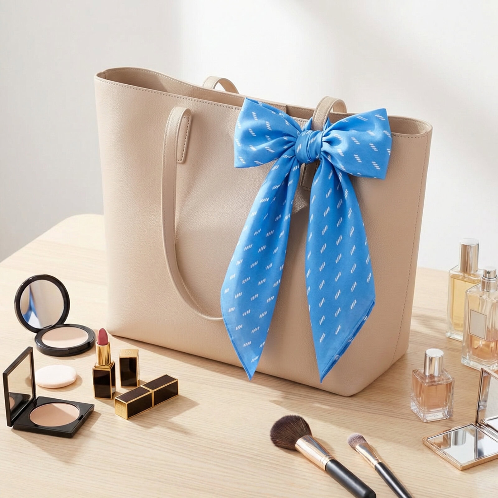 Apaszka chustka połysk niebieska - obrazek 2