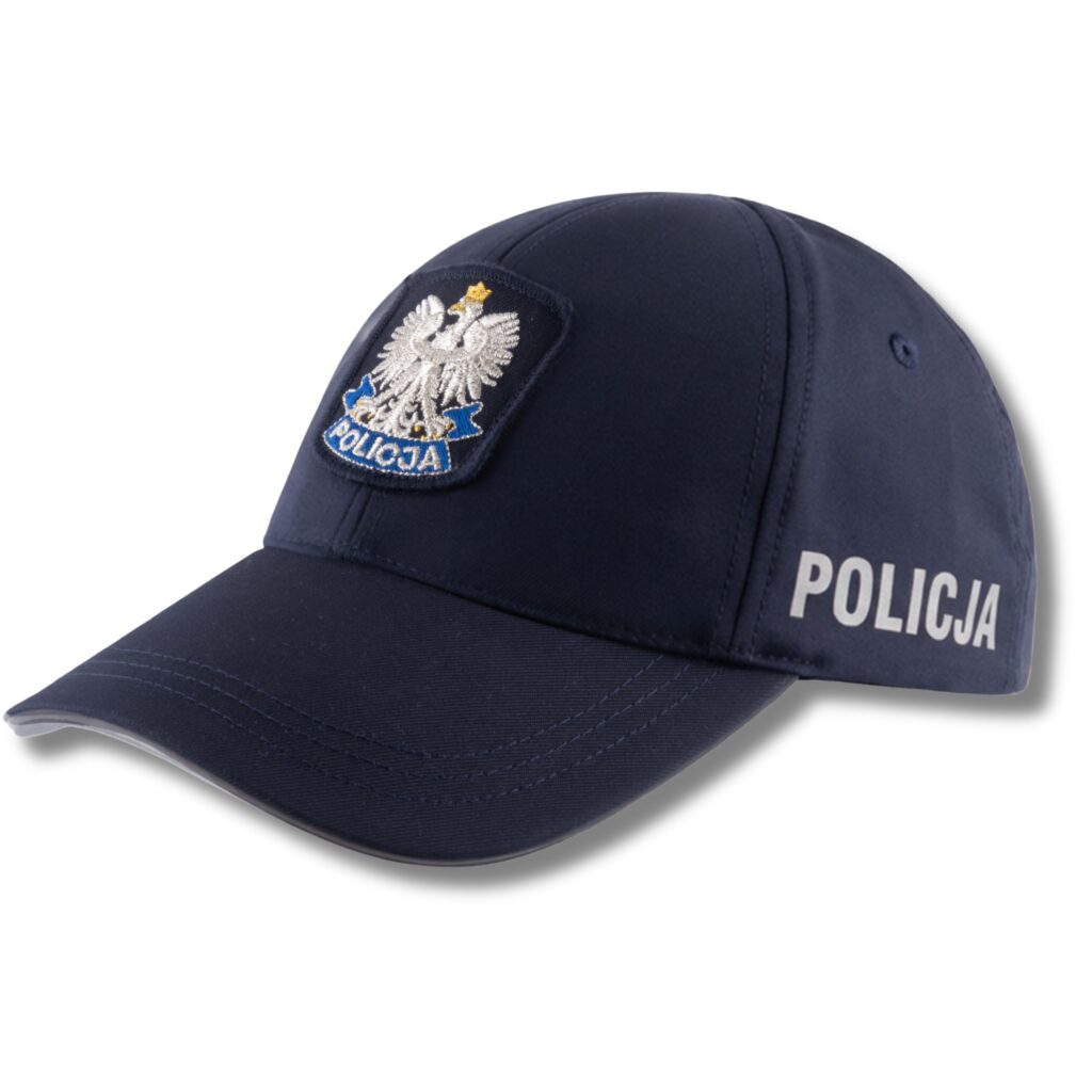 Granatowa Czapka z Daszkiem Letnia Służbowa Policja Gładka