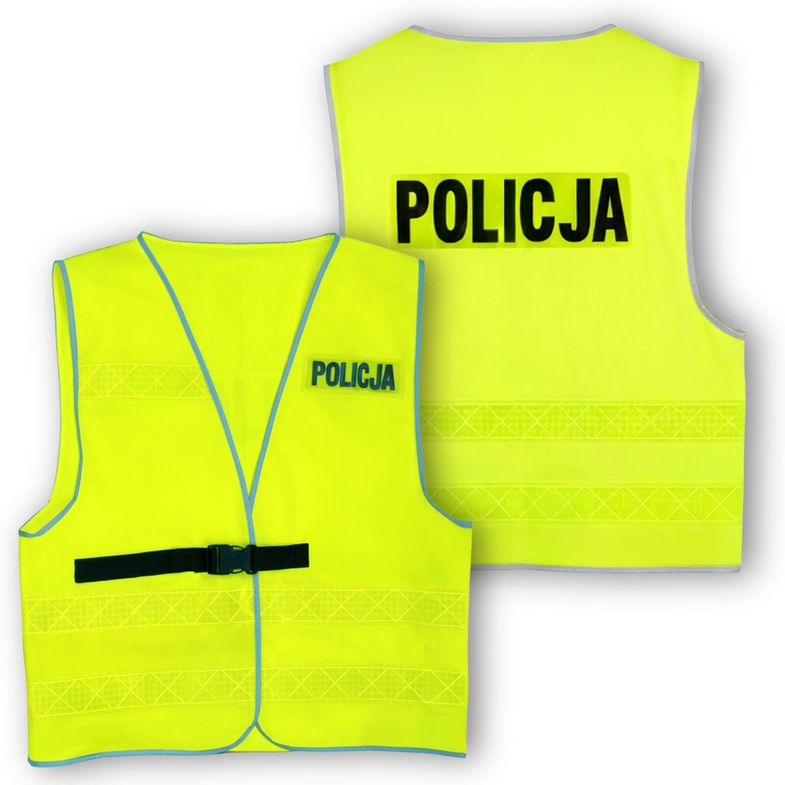 Kamizelka Odblaskowa Policja Gładka Zapinana na Zacisk - obrazek 4