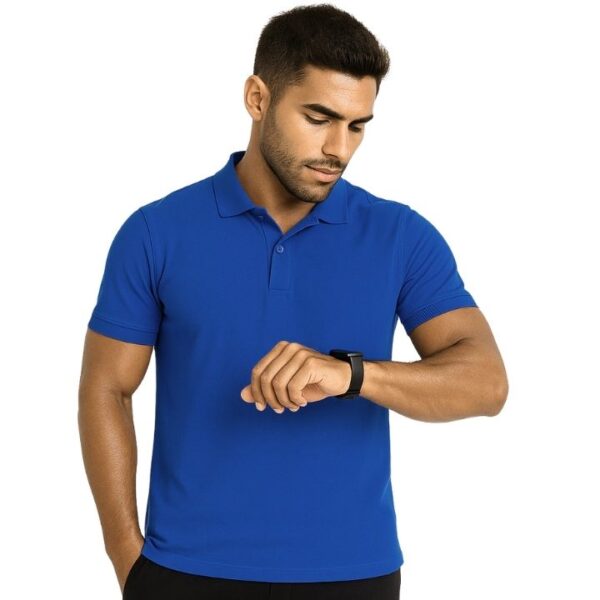 Koszulka Polo Męska Bawełna Niebieska 100%bawełna