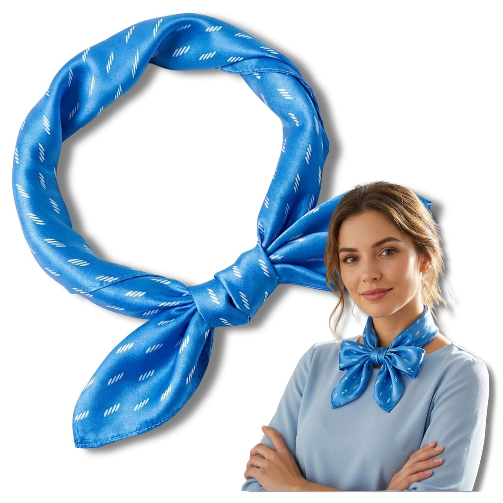 Apaszka chustka połysk niebieska