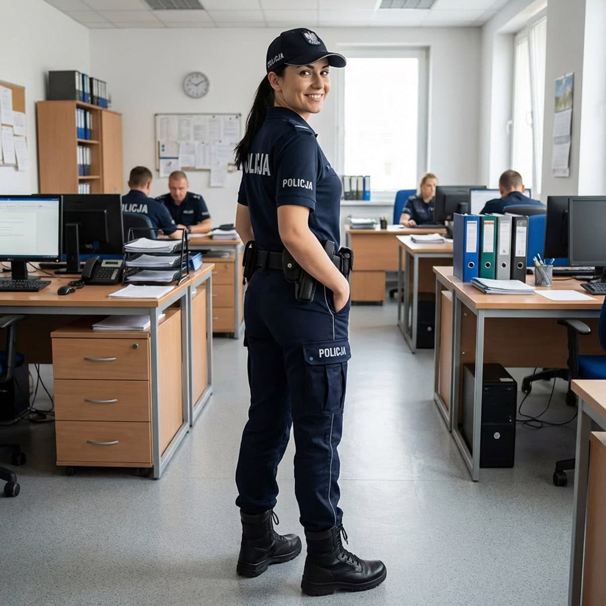 Spodnie służbowe do trzewików policyjne granatowe - obrazek 13