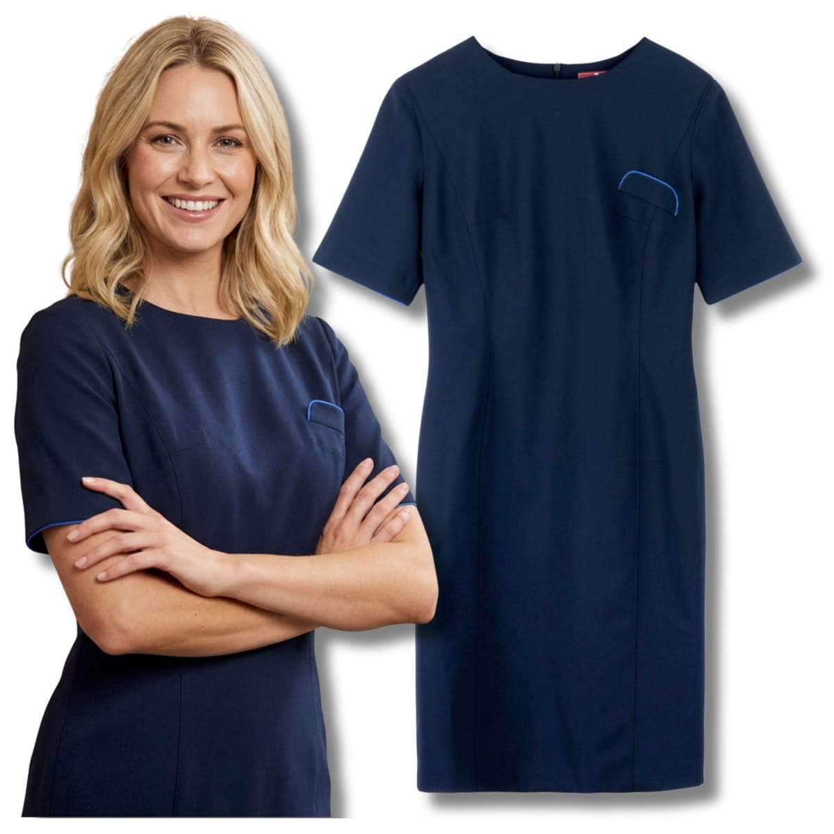 Granatowa sukienka damska midi