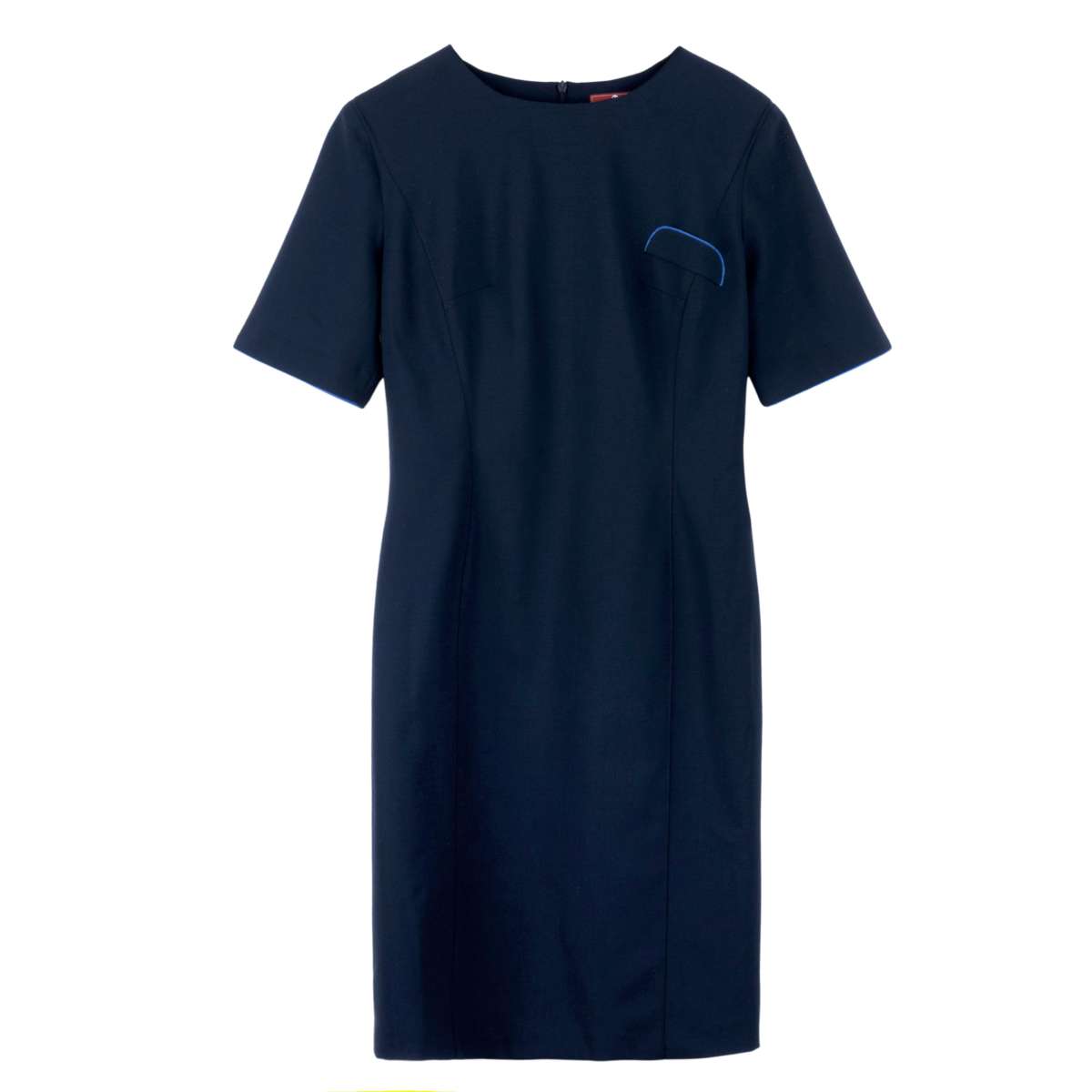 Granatowa sukienka damska midi - obrazek 6