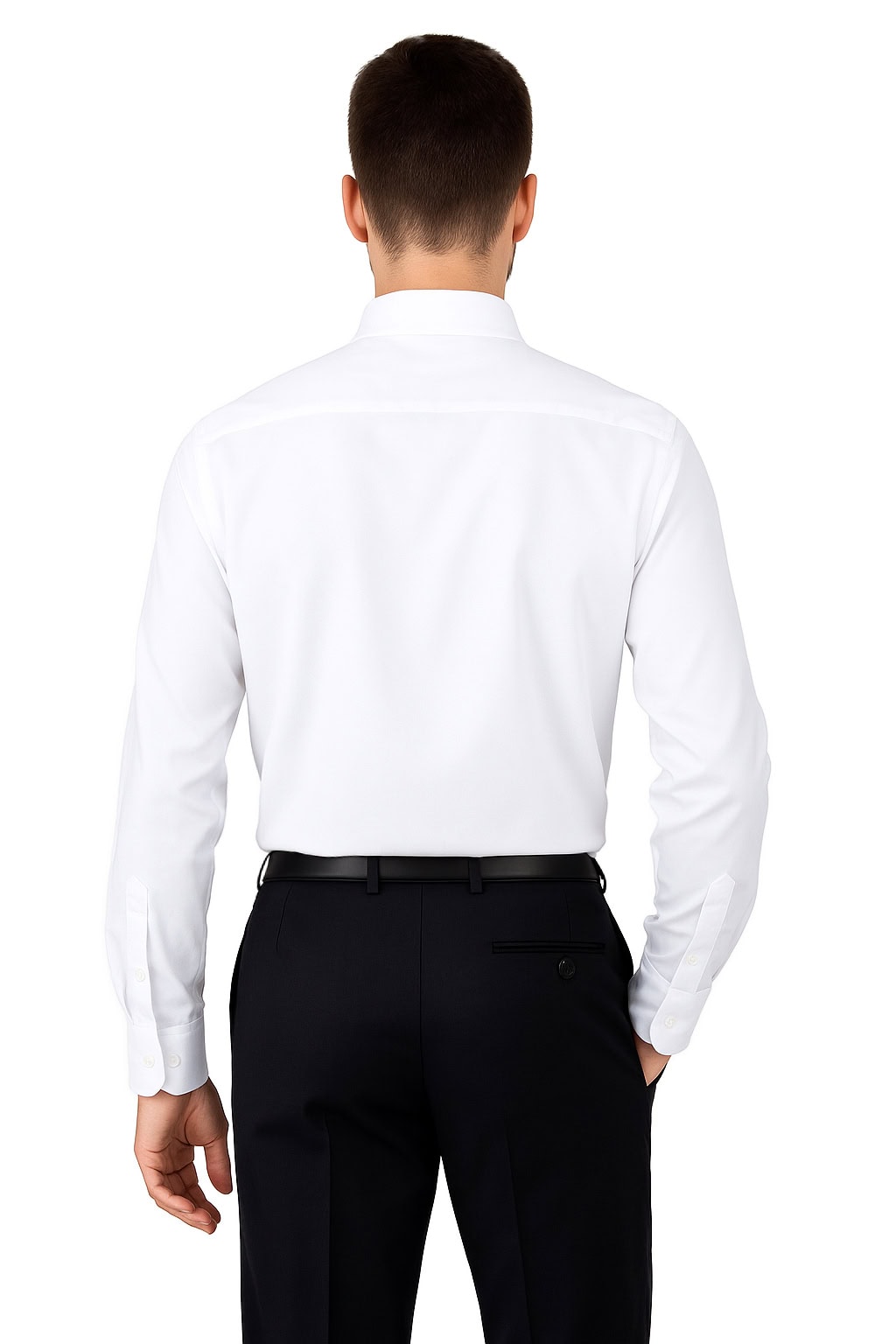 Koszula męska długi rękaw slim biała - obrazek 6