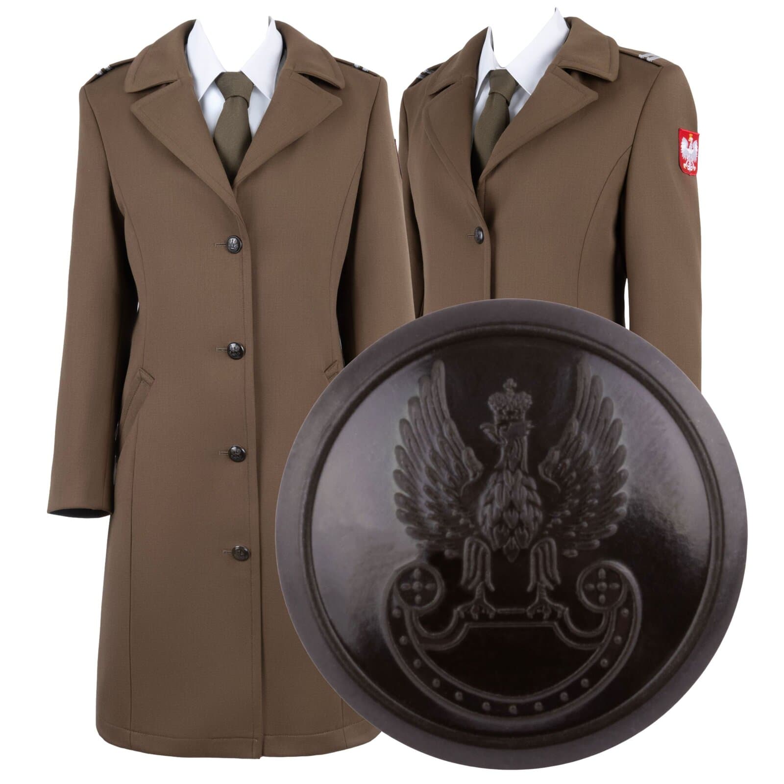 Duży guzik do płaszcza Wojsk Lądowych 25 mm - obrazek 3