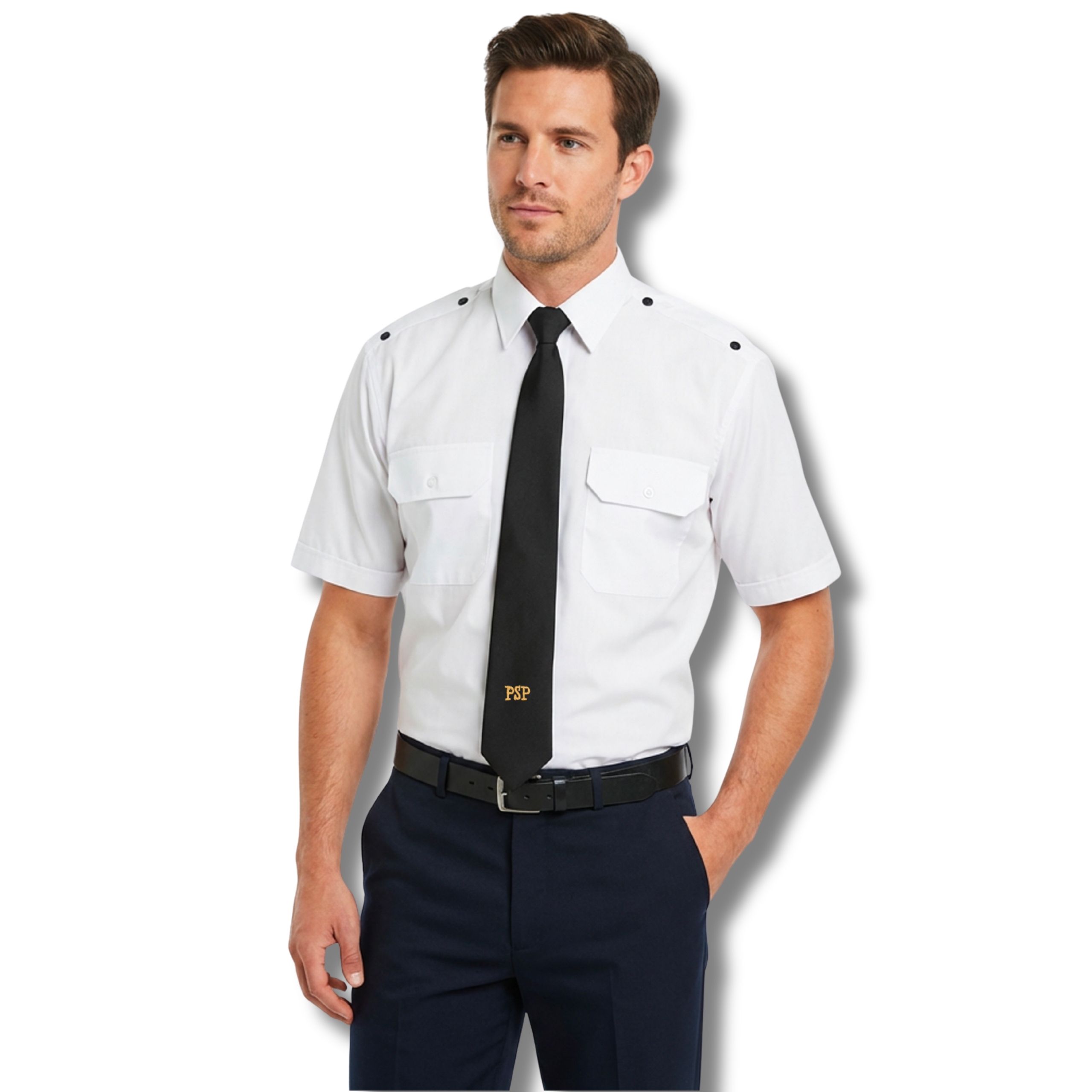 Koszula strażacka PSP wyjściowa krótki rękaw biała - obrazek 2