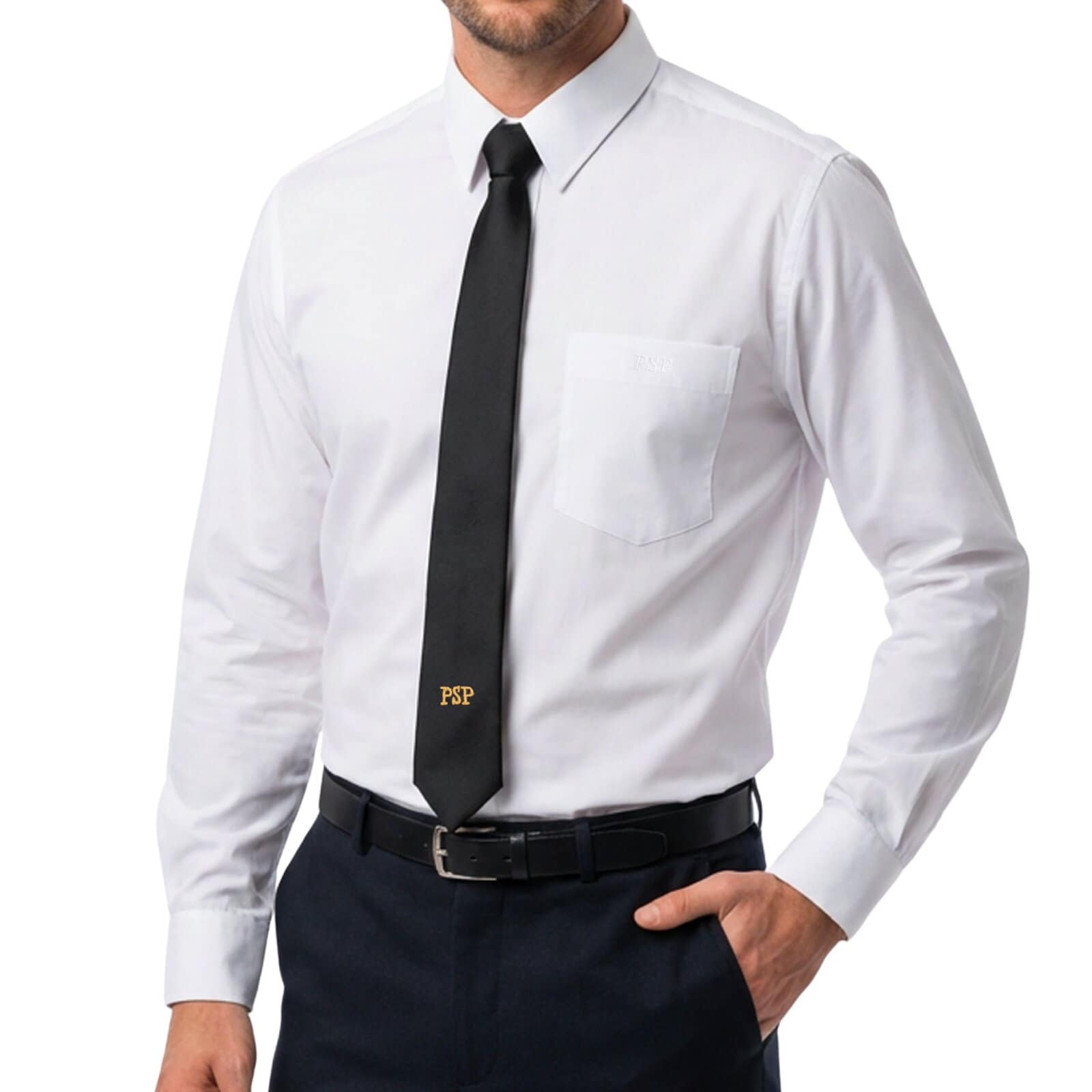 Koszula strażacka PSP wyjściowa długi rękaw biała - obrazek 2