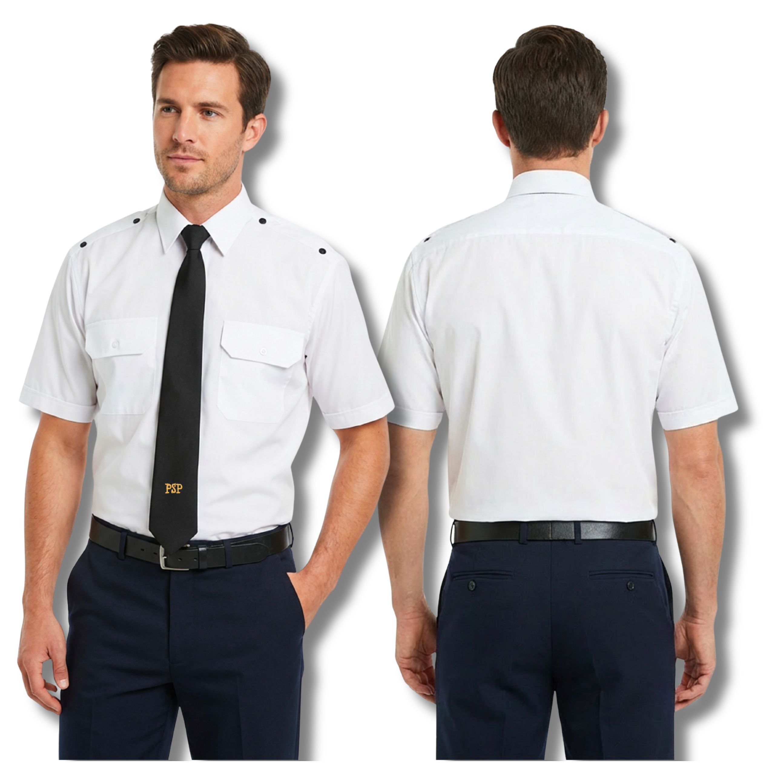 Koszula strażacka PSP wyjściowa krótki rękaw biała