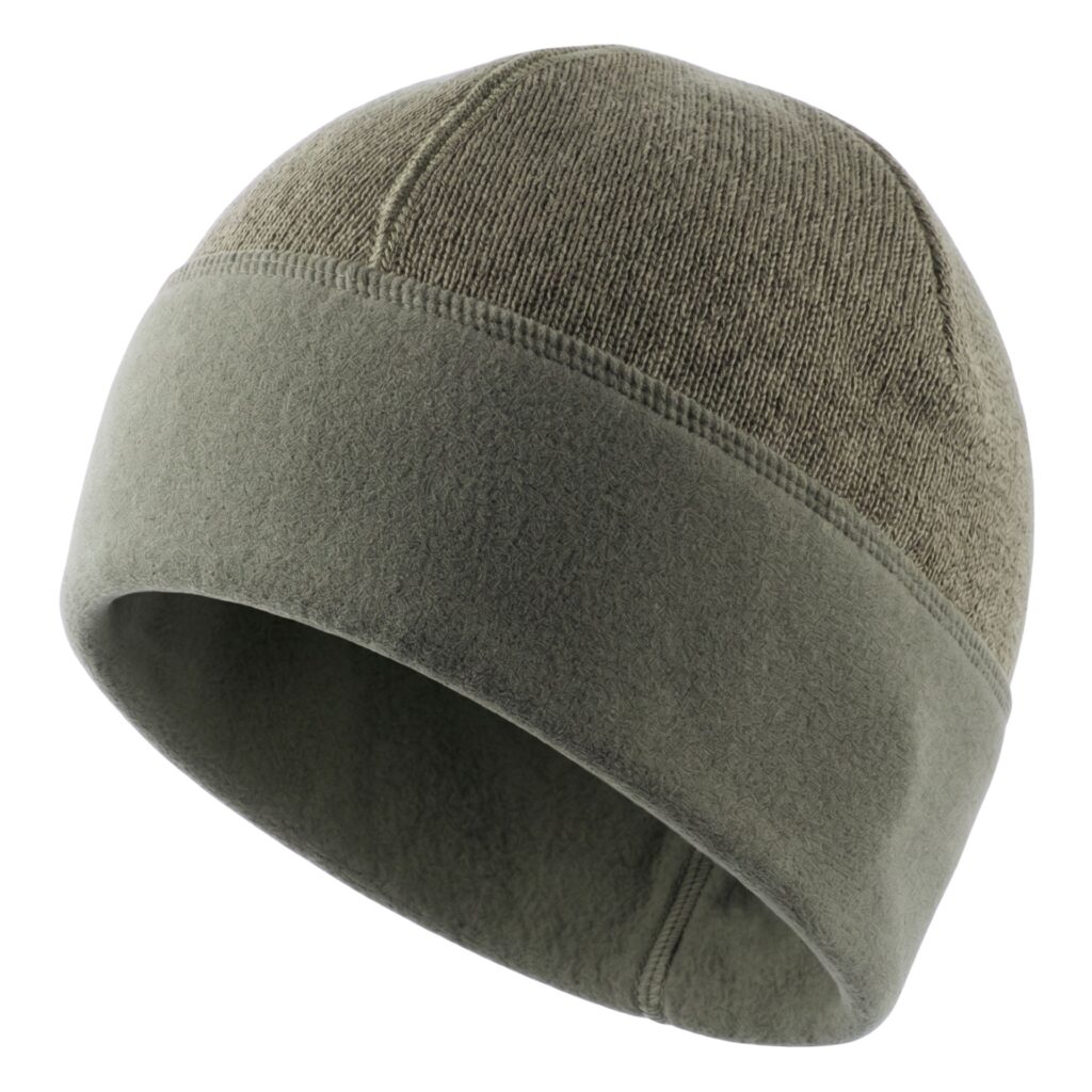Czapka zimowa 420 khaki dwuwarstwowa wełna akryl mikropolar