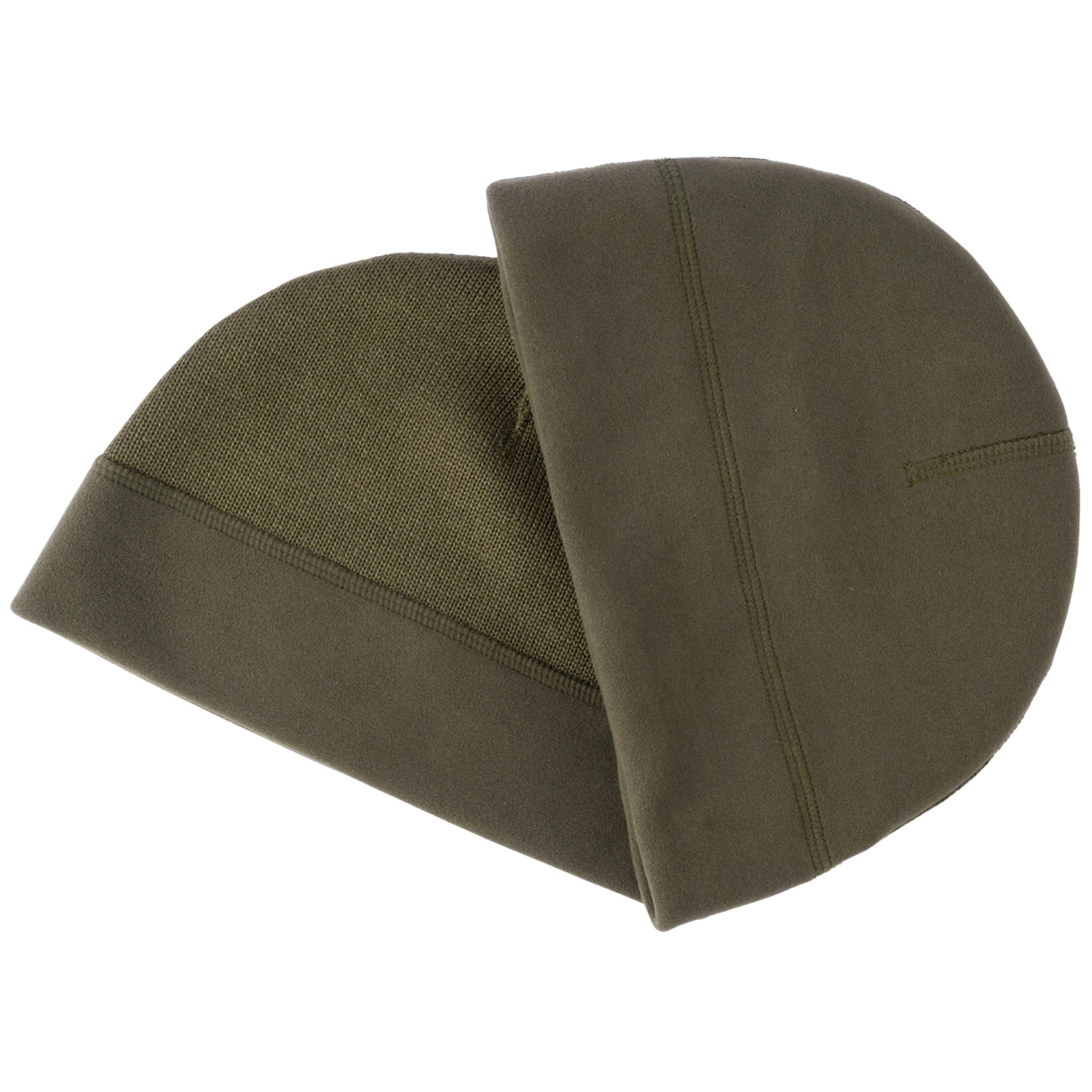 Czapka zimowa 420 khaki dwuwarstwowa wełna akryl mikropolar - obrazek 5