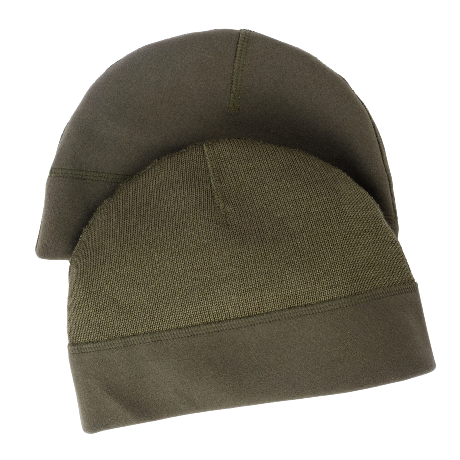 Czapka zimowa 420 khaki dwuwarstwowa wełna akryl mikropolar - obrazek 4