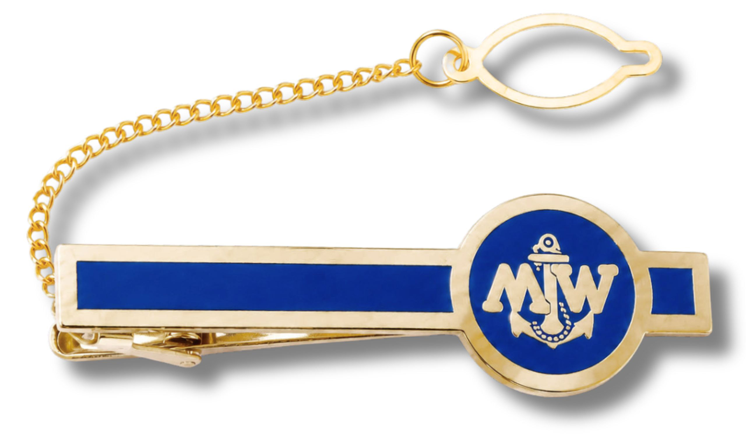 Męski zestaw spinek do mankietów i krawata Marynarki Wojennej w eleganckim etui - obrazek 4