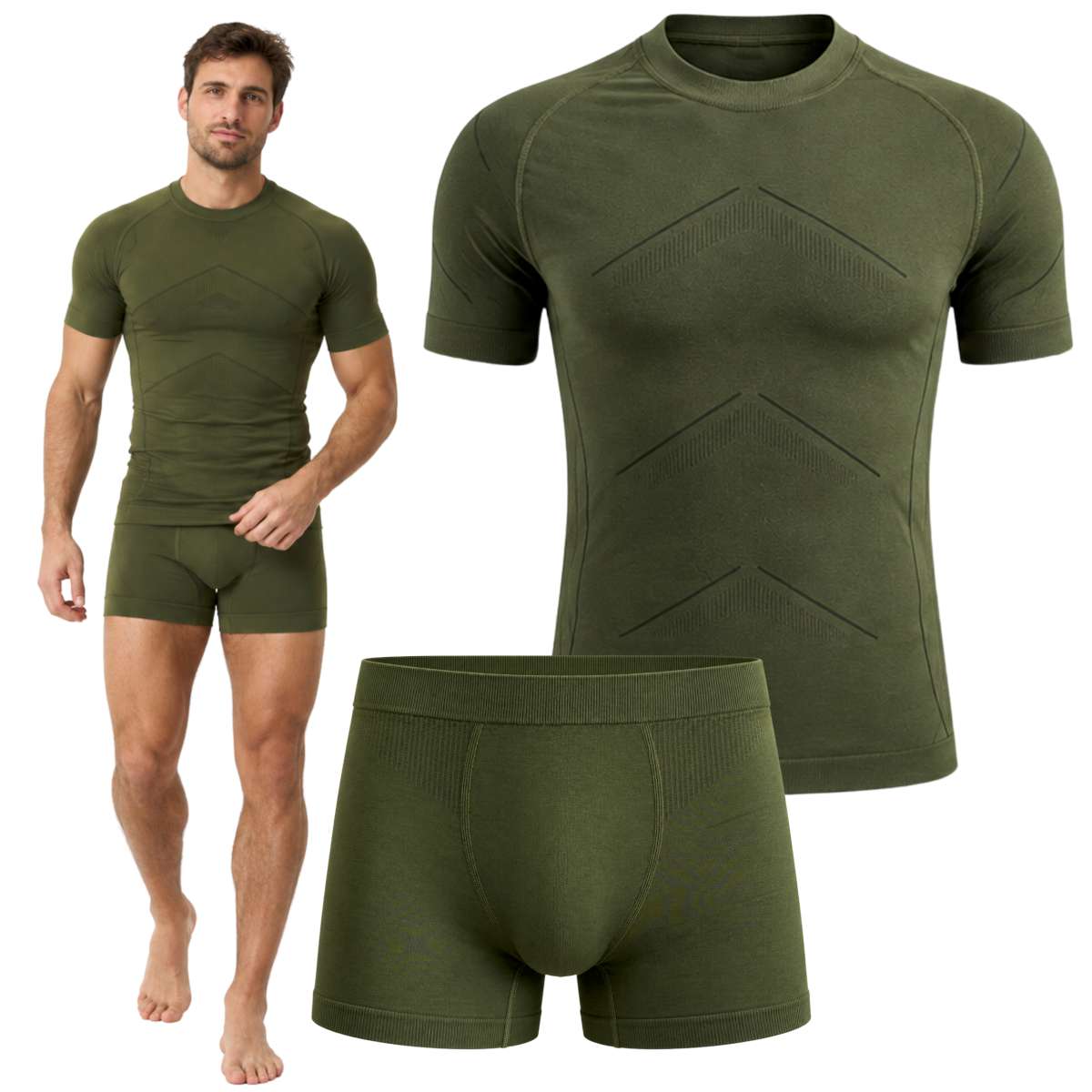Bielizna termoaktywna męska 518 letnia khaki - obrazek 10